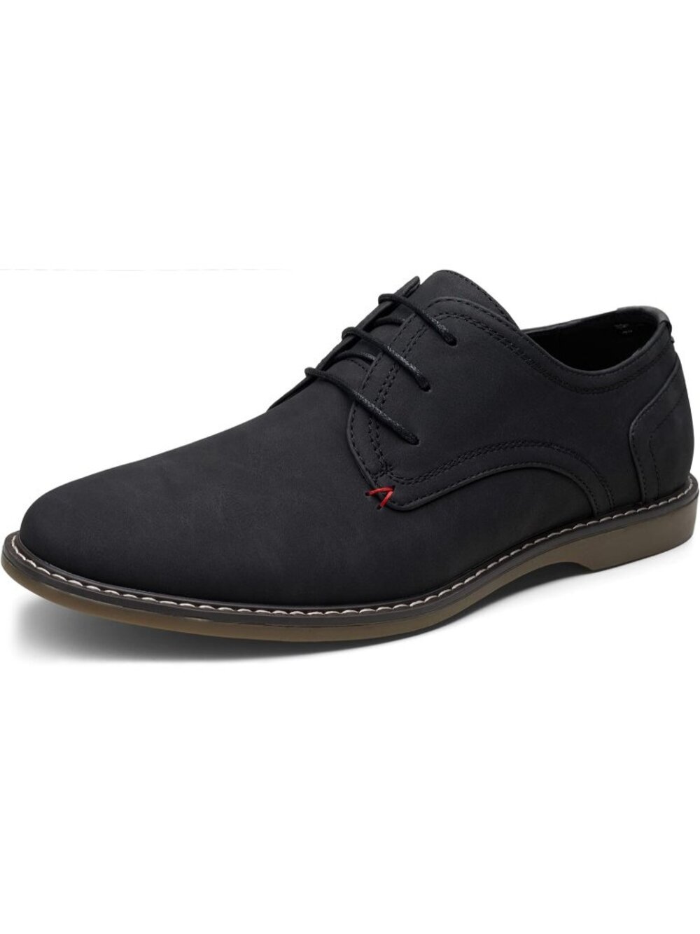 Jousen Men's Suede Black615 Leather Lace Up Lightweight Comfortable Oxford Shoes